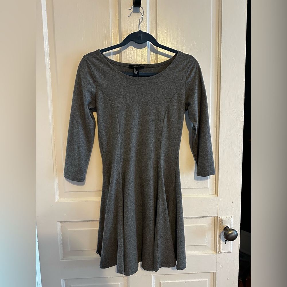 Forever 21 gray flare-out dress